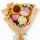 YSHomy Crochet Sunflower Rose Daisy Bouquet